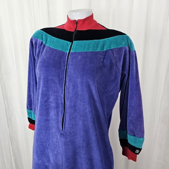 Vintage Pierre Cardin velour house dress zip front size small - Picture 2 of 9